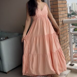 Vestido longo decote fechado
