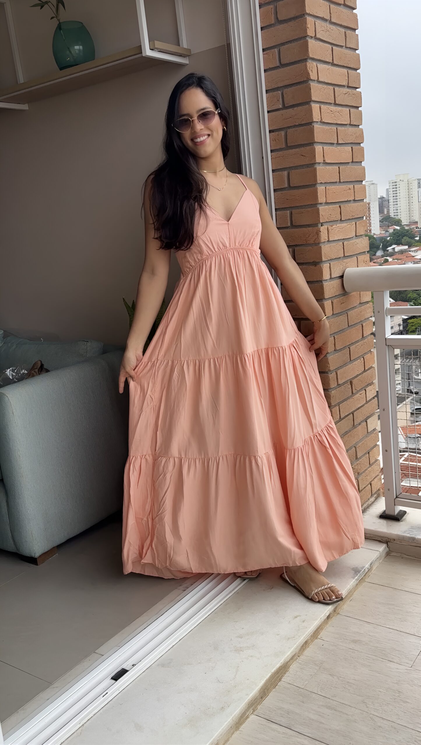 Vestido longo decote fechado