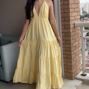 Vestido Longo Decote em V